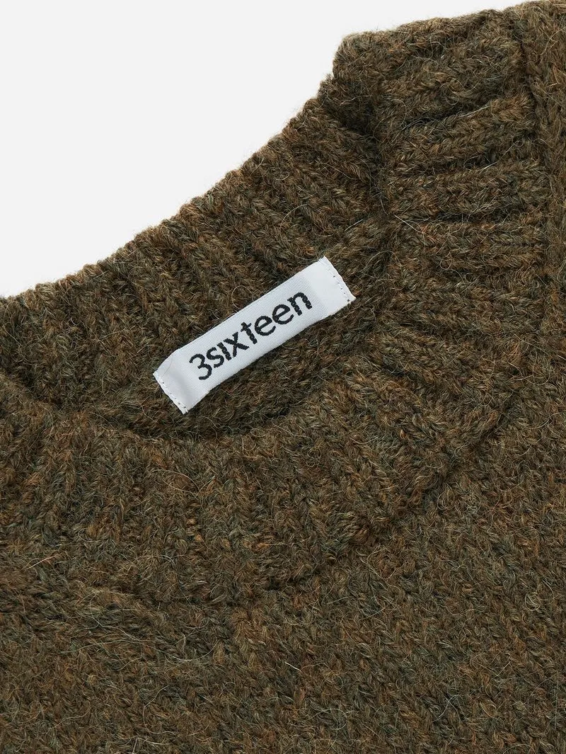 3sixteen Alpaca Crewneck Sweater Olive