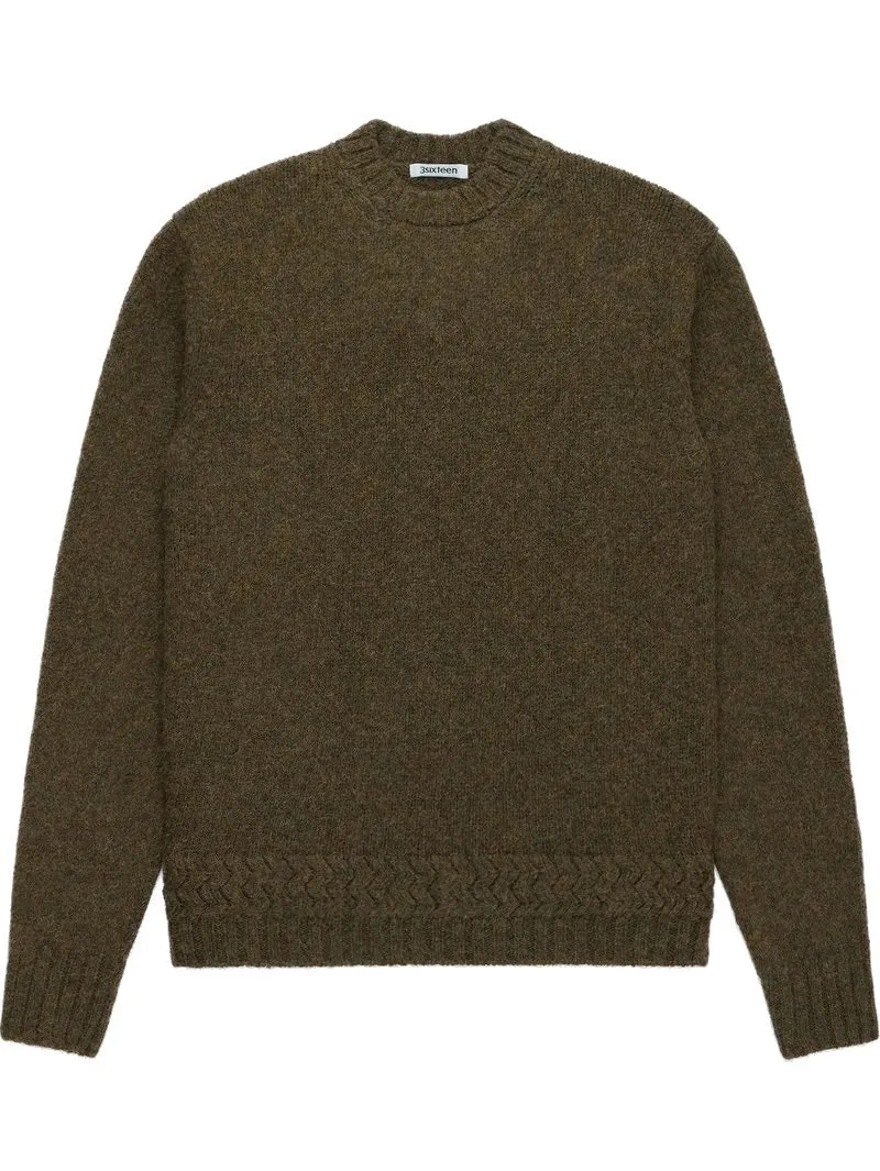3sixteen Alpaca Crewneck Sweater Olive