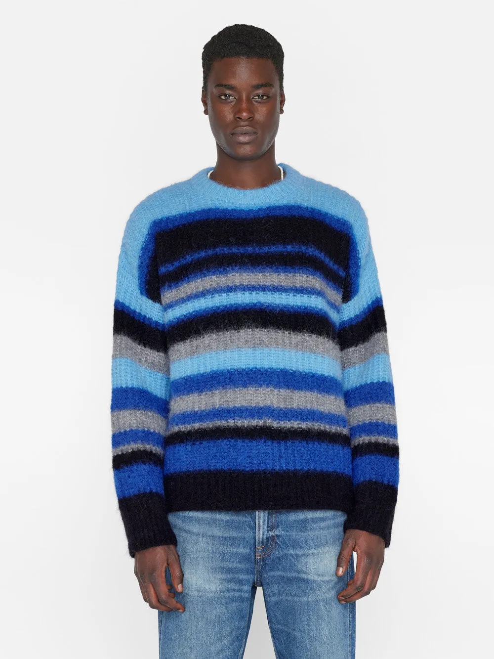 Alpaca Sweater -- Sky Blue Multi