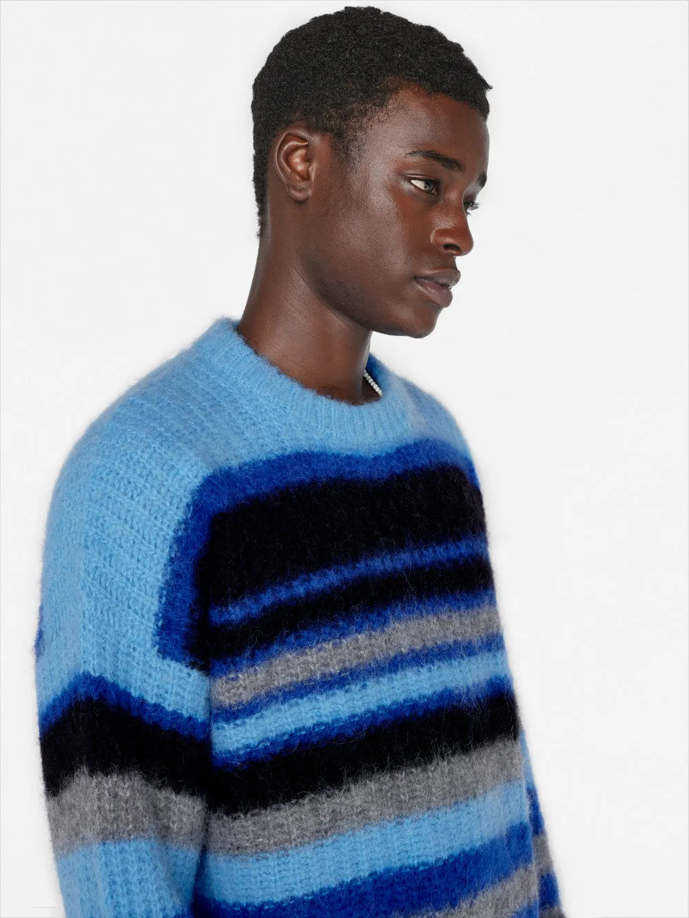 Alpaca Sweater -- Sky Blue Multi