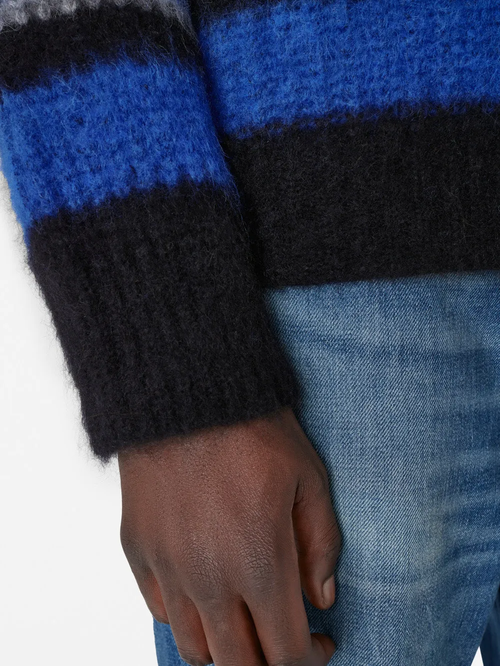 Alpaca Sweater -- Sky Blue Multi
