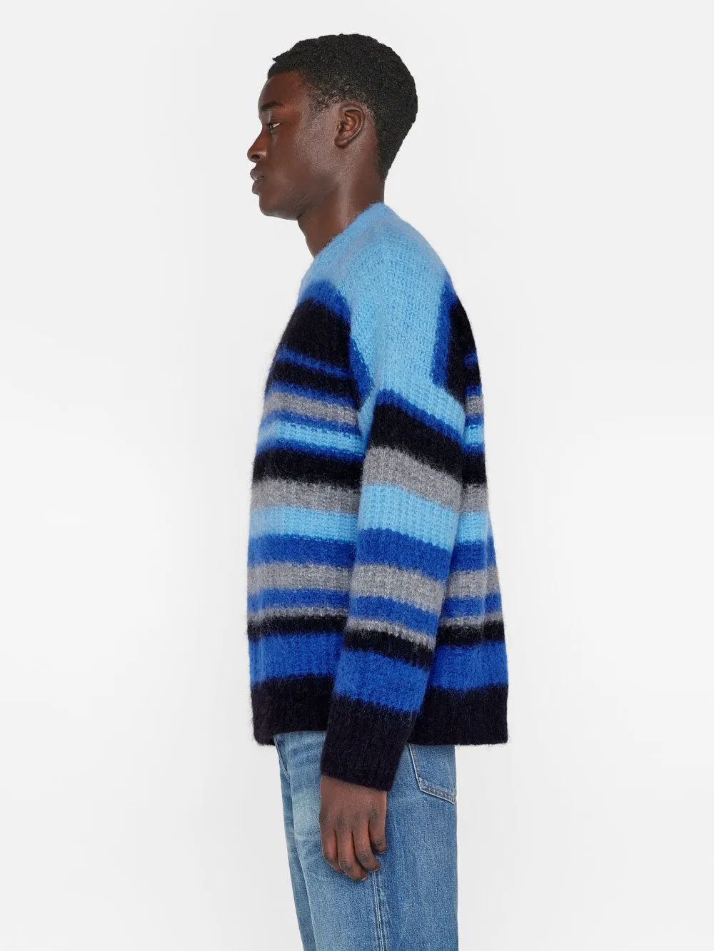 Alpaca Sweater -- Sky Blue Multi