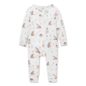 Aster and Oak Forest Friends Zip Romper