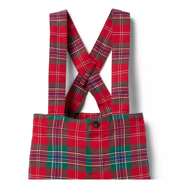 Baby Tartan Suspender Pant - Bradbury Red Tartan