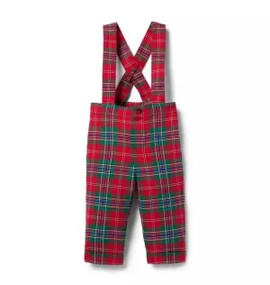 Baby Tartan Suspender Pant - Bradbury Red Tartan