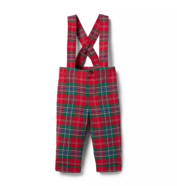 Baby Tartan Suspender Pant - Bradbury Red Tartan