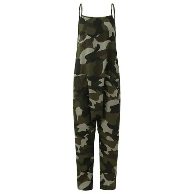 Boho Romper Camo Chic Drop-Crotch Jumpsuit