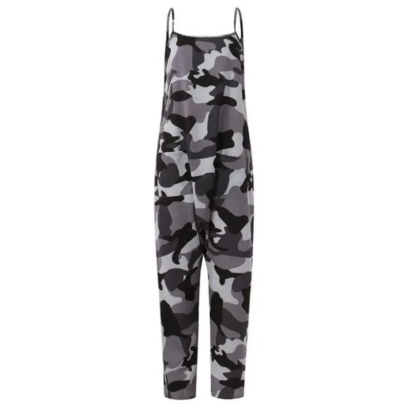 Boho Romper Camo Chic Drop-Crotch Jumpsuit