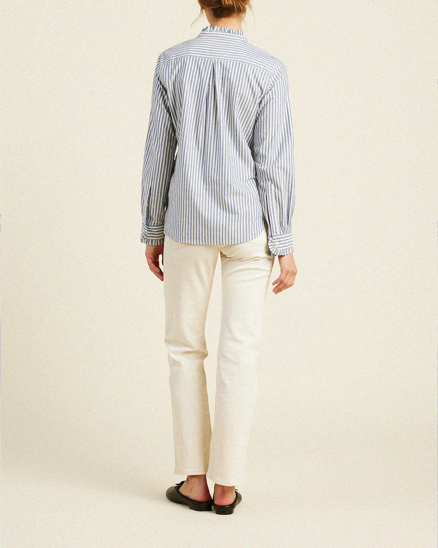 Breezy Blouse Brushed Navy Stripe