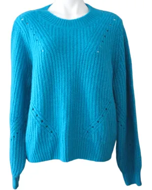 Bright Spring Blue Pointelle Sweater