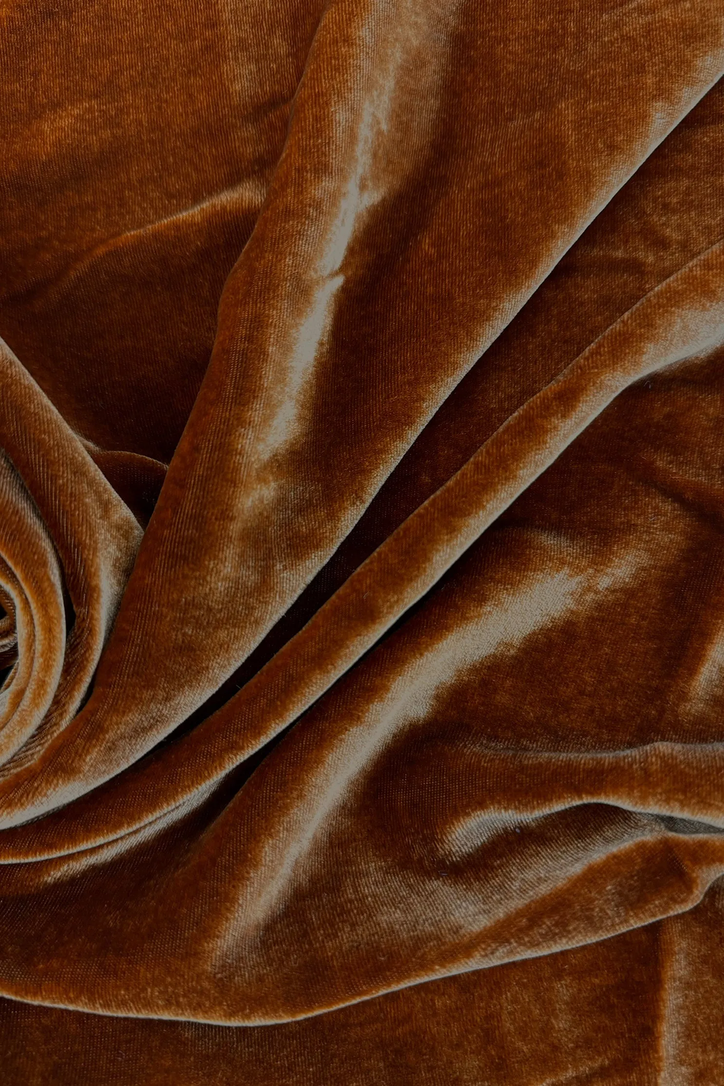 Bronze Silk Rayon Velvet Fabric