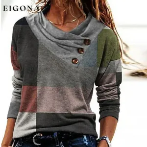Casual Plaid Print Blouse