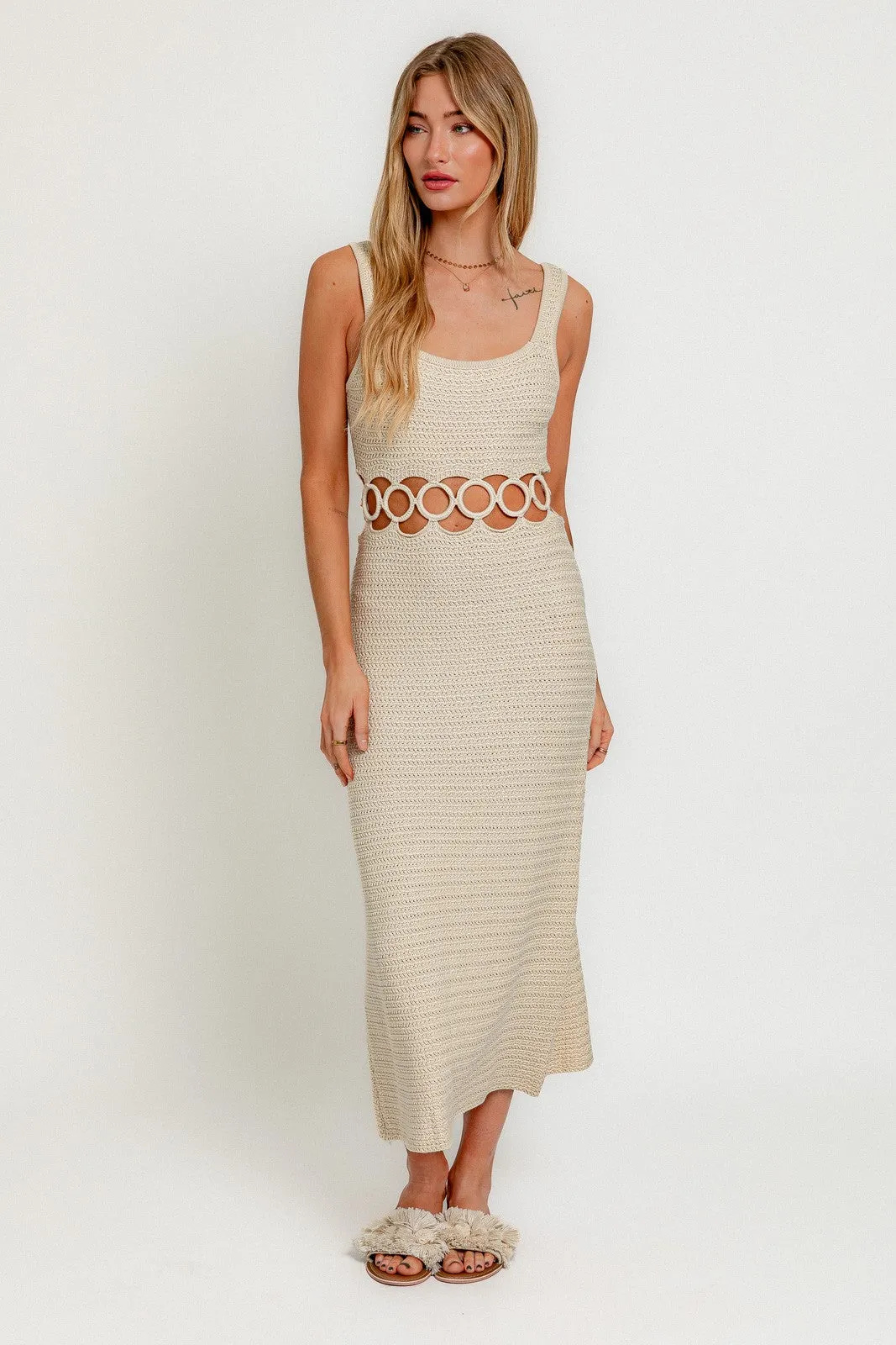 Coastal Party Crochet Midi Dress