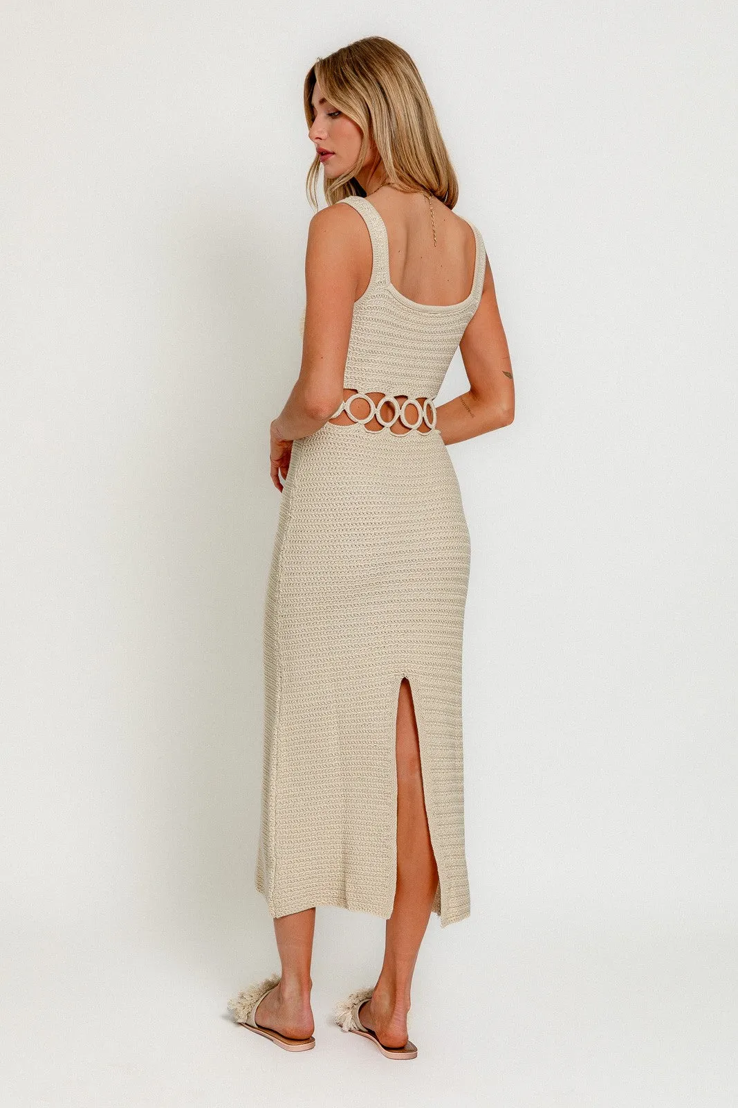 Coastal Party Crochet Midi Dress