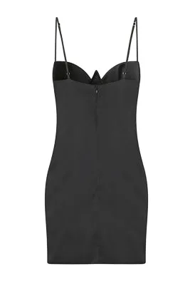 Don'T Hate Black Cut Out Under Bust Satin Mini Dress Dress