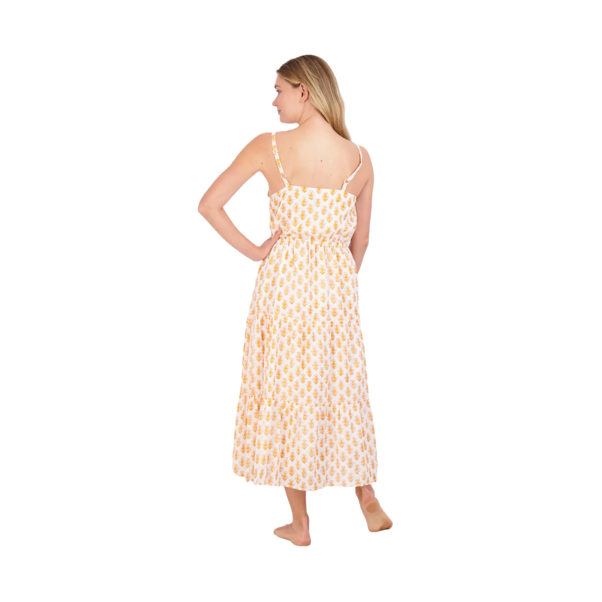 Emilie Women's Maxi Strappy Sundress Talelayo Gold