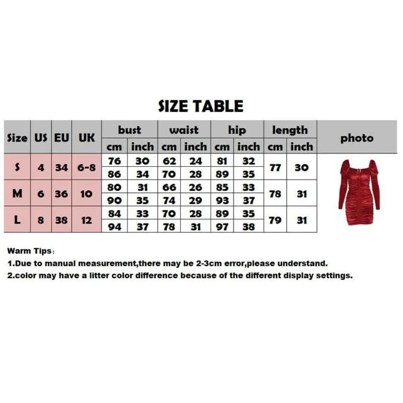 FashionSierra - Women's Bodycon Dress Autumn Long Sleeve Square Neck Sexy Ladies Cocktail Party Tight Slim Fit Mini Pencil Dress