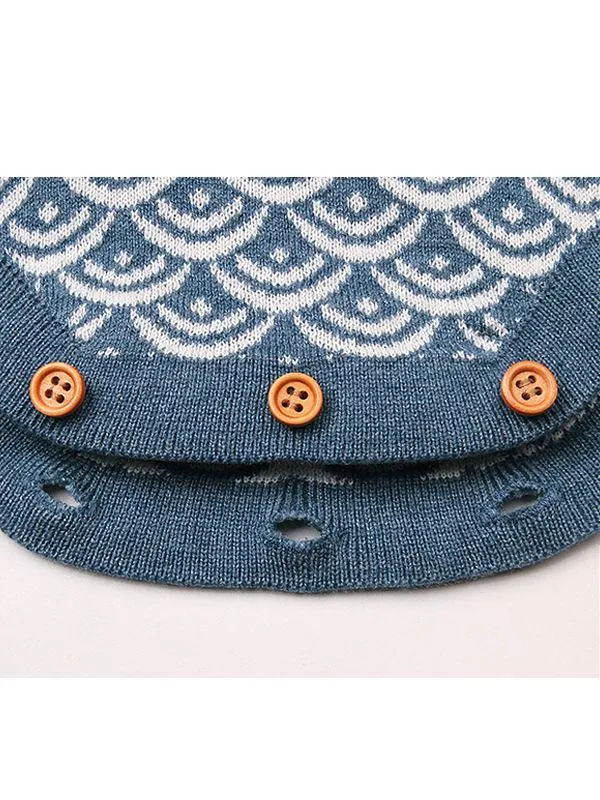 Fish Scales Onesies Knitted Sleeveless Bodysuit