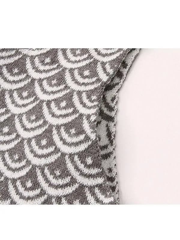 Fish Scales Onesies Knitted Sleeveless Bodysuit