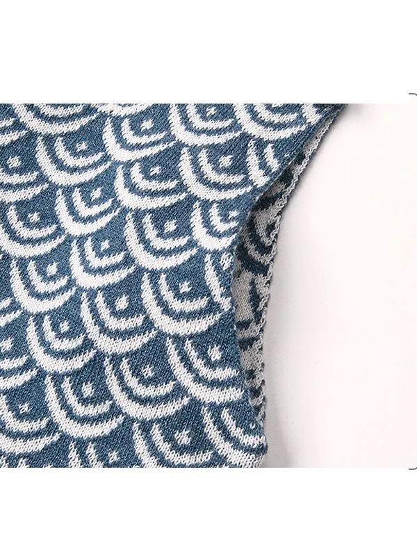 Fish Scales Onesies Knitted Sleeveless Bodysuit