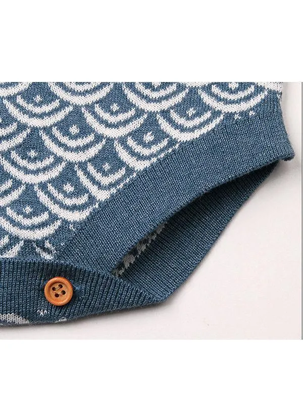 Fish Scales Onesies Knitted Sleeveless Bodysuit