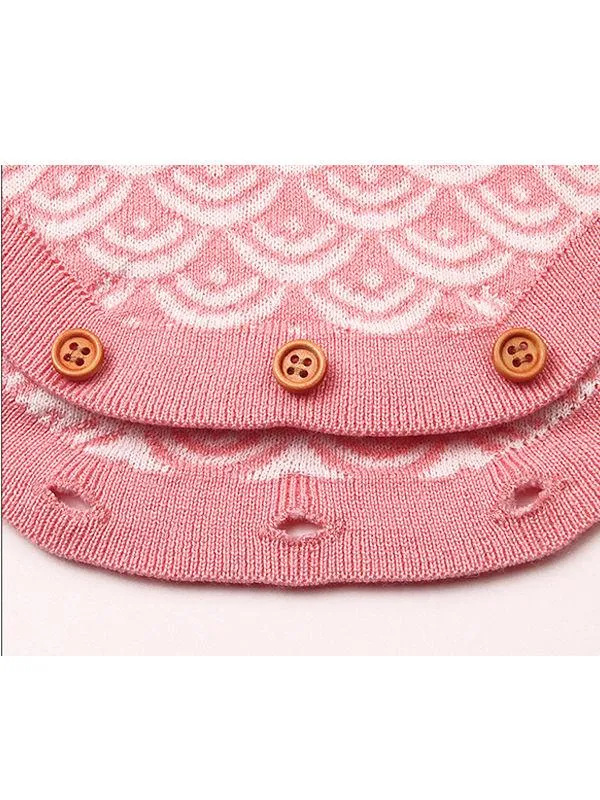 Fish Scales Onesies Knitted Sleeveless Bodysuit