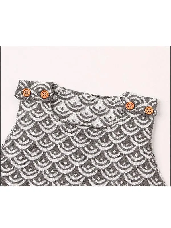Fish Scales Onesies Knitted Sleeveless Bodysuit