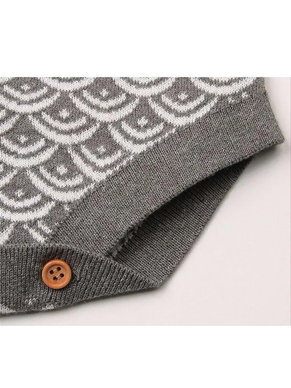 Fish Scales Onesies Knitted Sleeveless Bodysuit