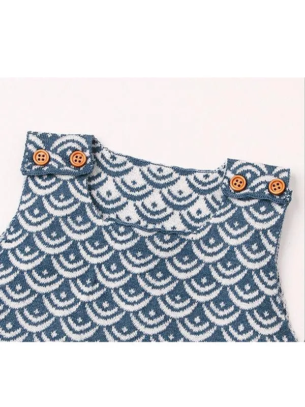 Fish Scales Onesies Knitted Sleeveless Bodysuit