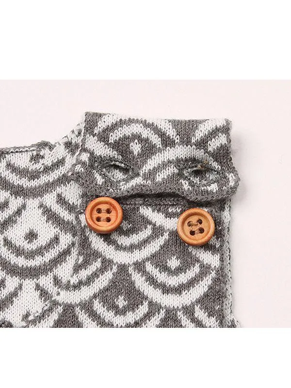 Fish Scales Onesies Knitted Sleeveless Bodysuit