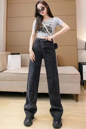 Flytonn-cute winter outfits casual winter outfits christmas outfit party look inspos High Waist Casual  Dark Grey Jeans Pants