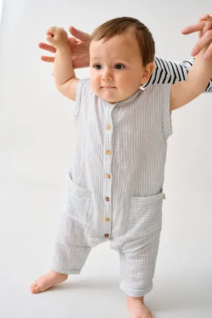 Gauze Stripe Baby Jumpsuit