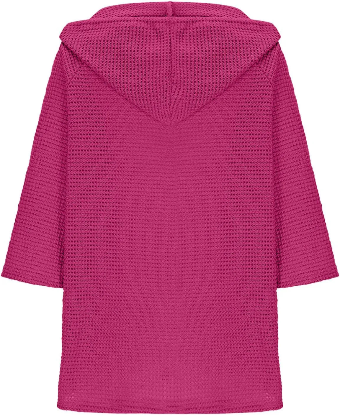 GOFULY Shirts For Women Trendy 3/4 Sleeve Button Summer Waffle Hoodie Henley V Neck Blouses Casual Solid Elbow Sleeve Tops