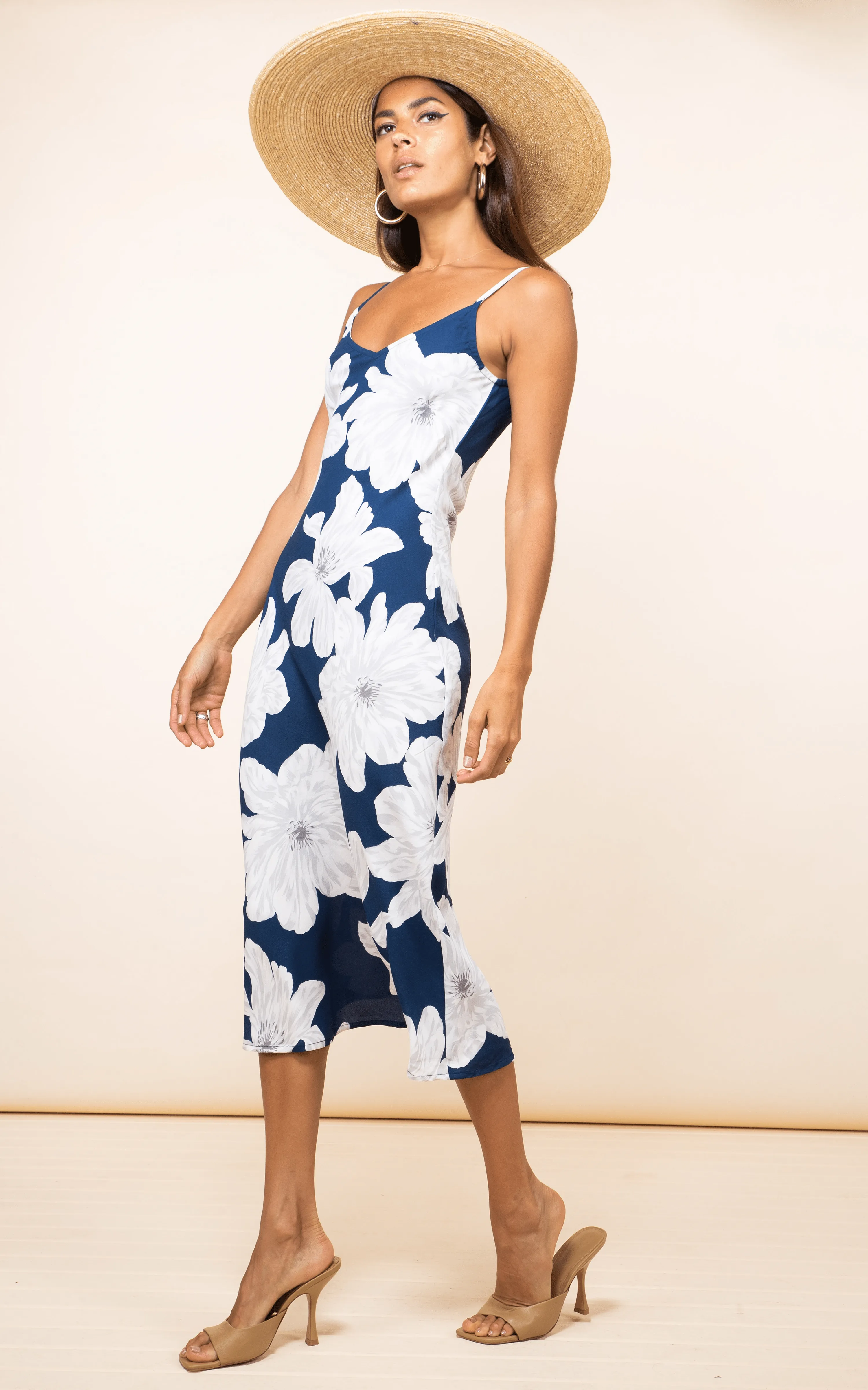 Jade Midi Dress In Navy Bloom