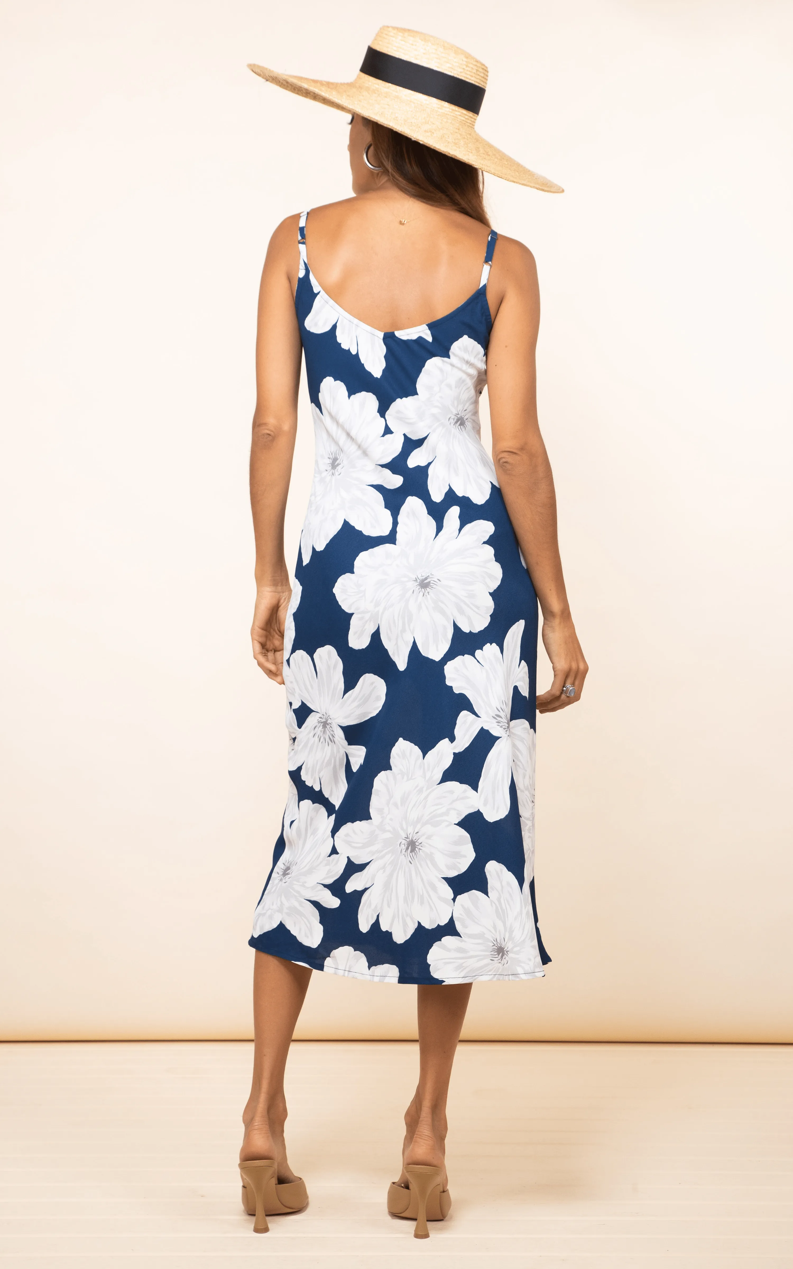 Jade Midi Dress In Navy Bloom