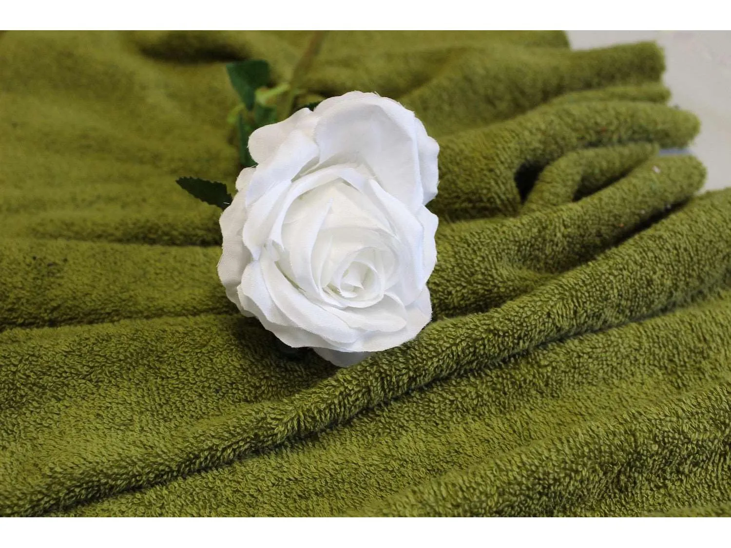 KHAKI - Pure Cotton Thick LUXURY TOWELLING Fabric 400gsm