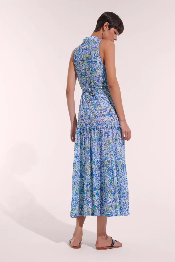 Long Dress Nana White Blue Nature