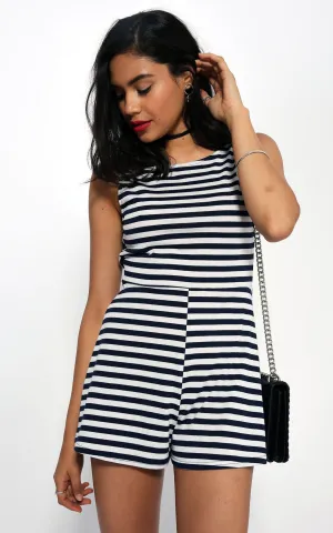 Multi Striped Jersey Playsuit