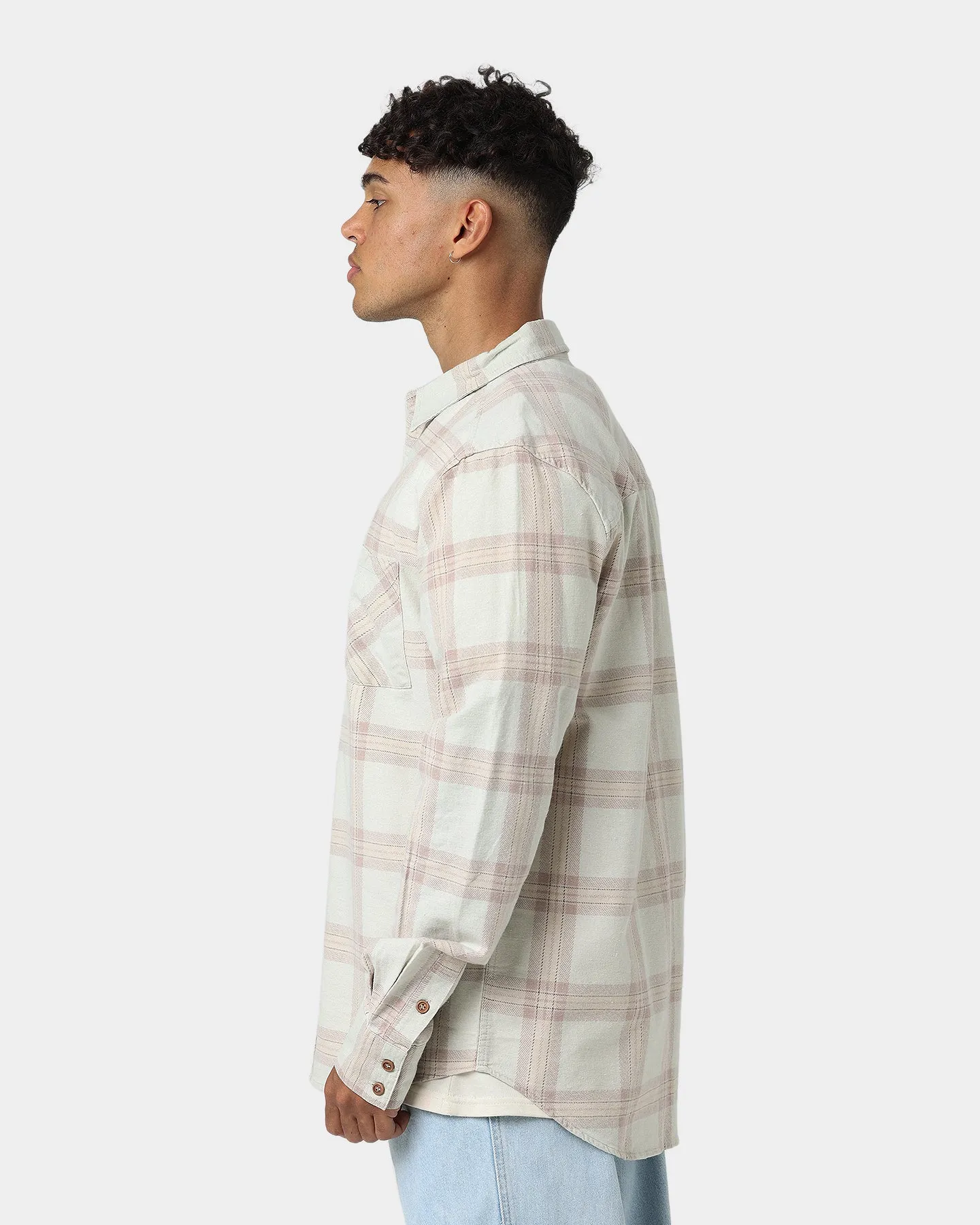 Nena and Pasadena Charge Casual Long Sleeve T-Shirt Sand Check