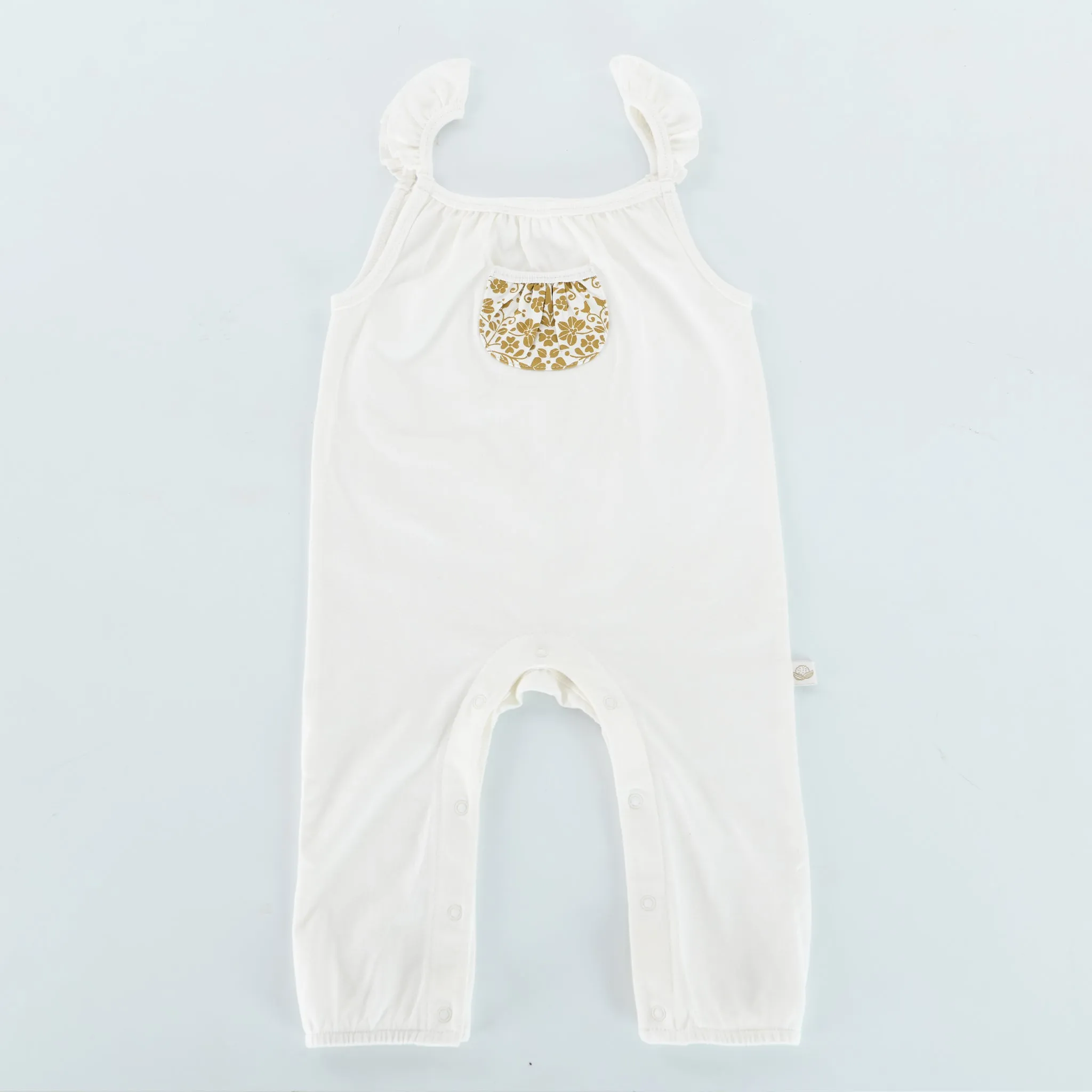 RETIRED - Organic Pocket Tank Jumpsuit - Bunny White