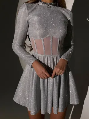 Silver mini dress “Luminous”