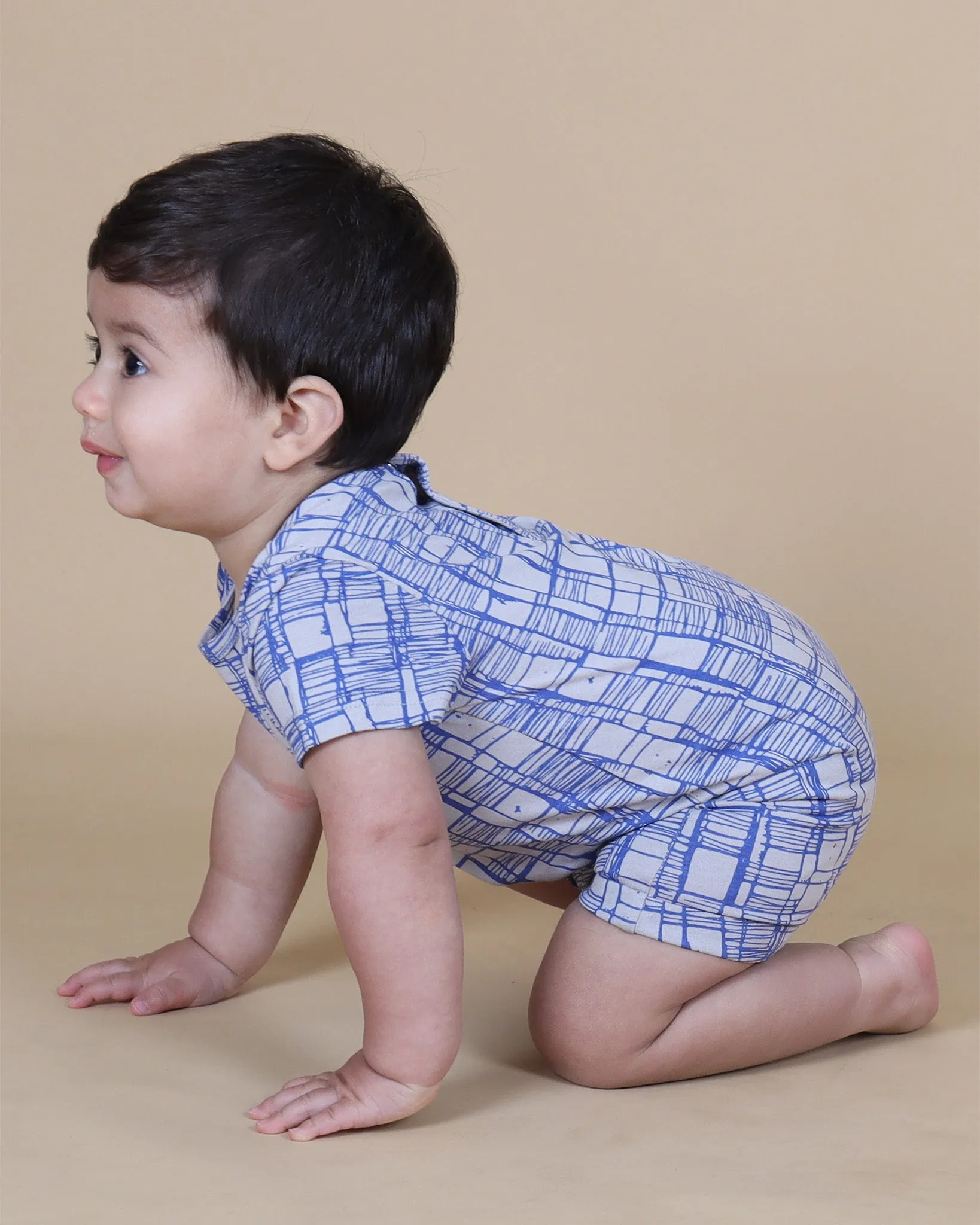Sketched Check Romper