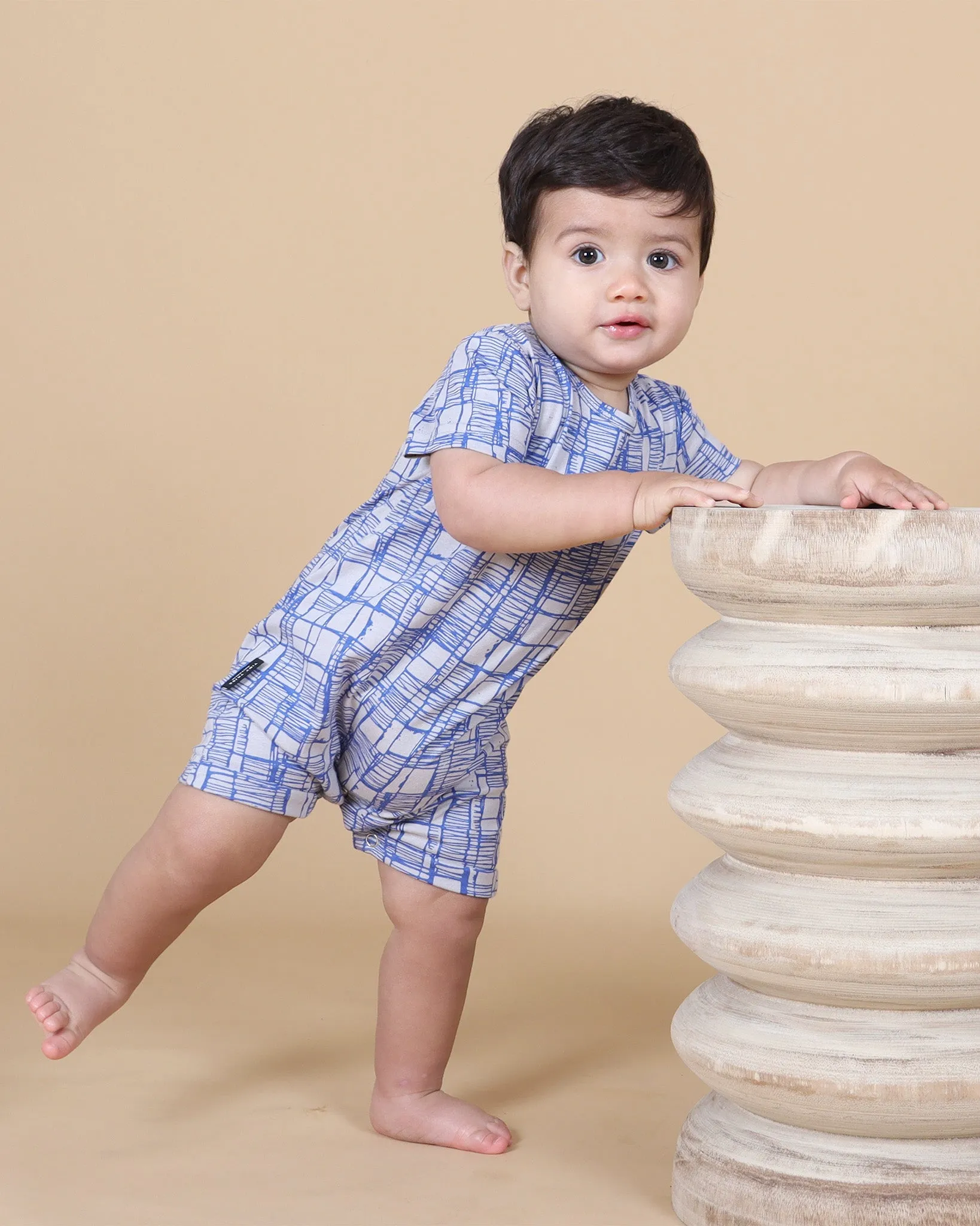 Sketched Check Romper