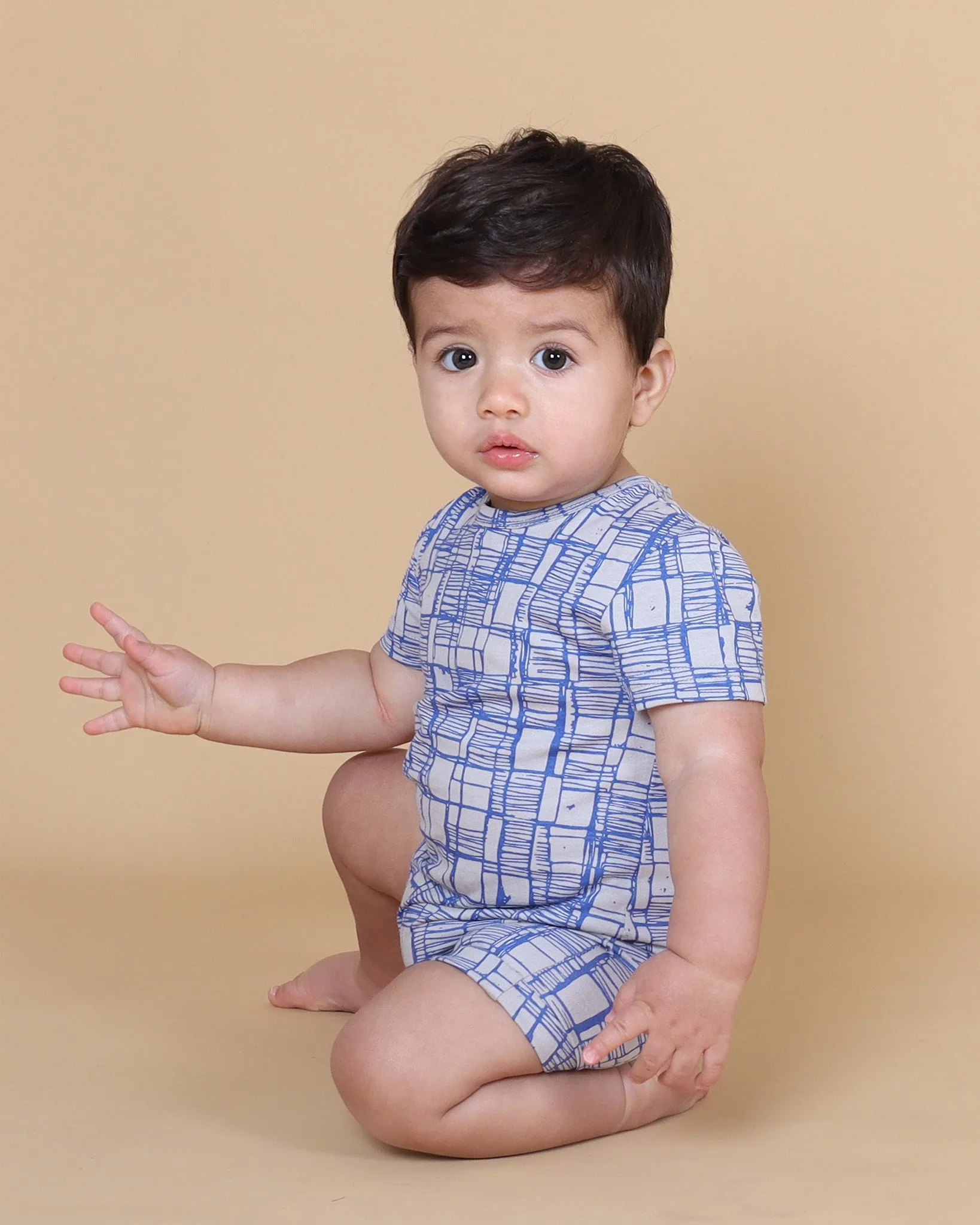 Sketched Check Romper
