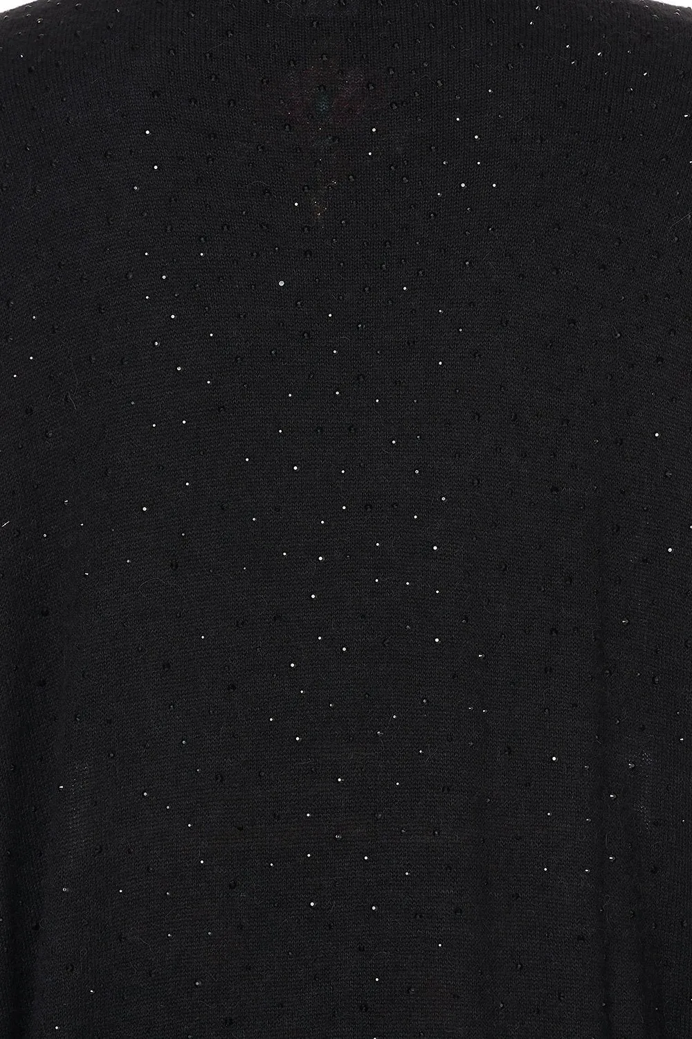 SOFT KNIT PONCHO WITH CRYSTALS BLUSHING MANOR