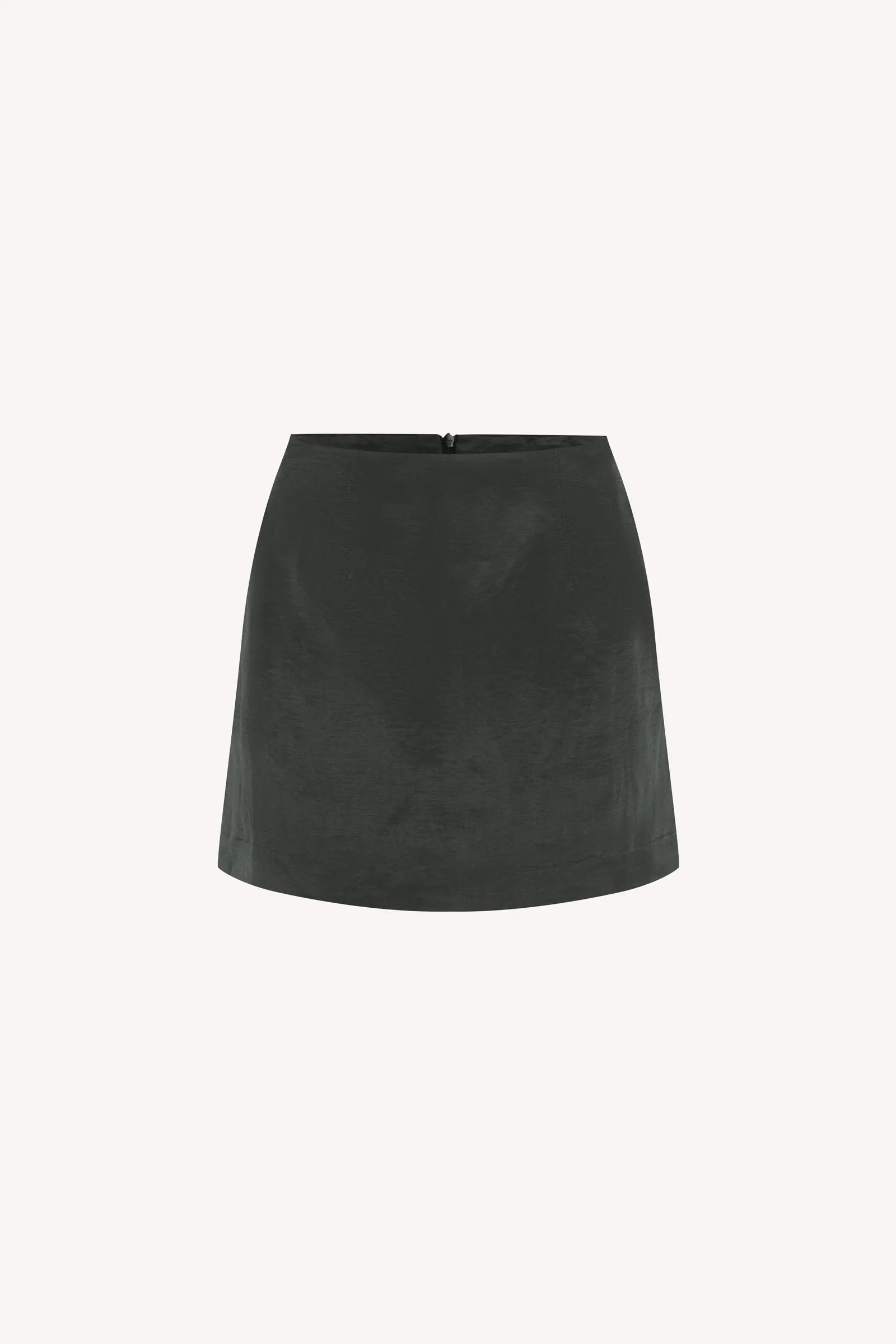 Tau Silk Linen Mini Skirt