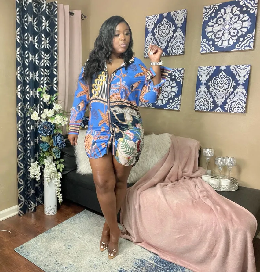 The "Wild Blue" Shirt Dress
