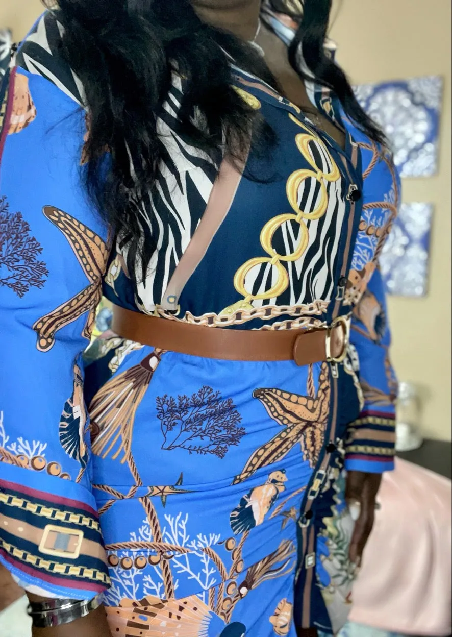 The "Wild Blue" Shirt Dress