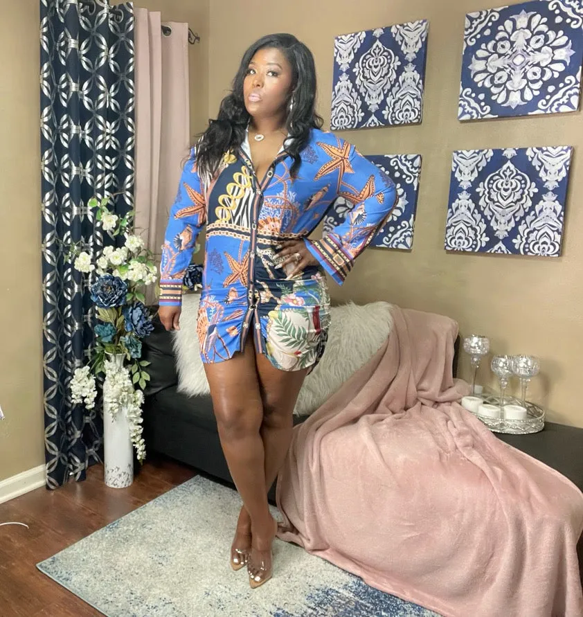 The "Wild Blue" Shirt Dress