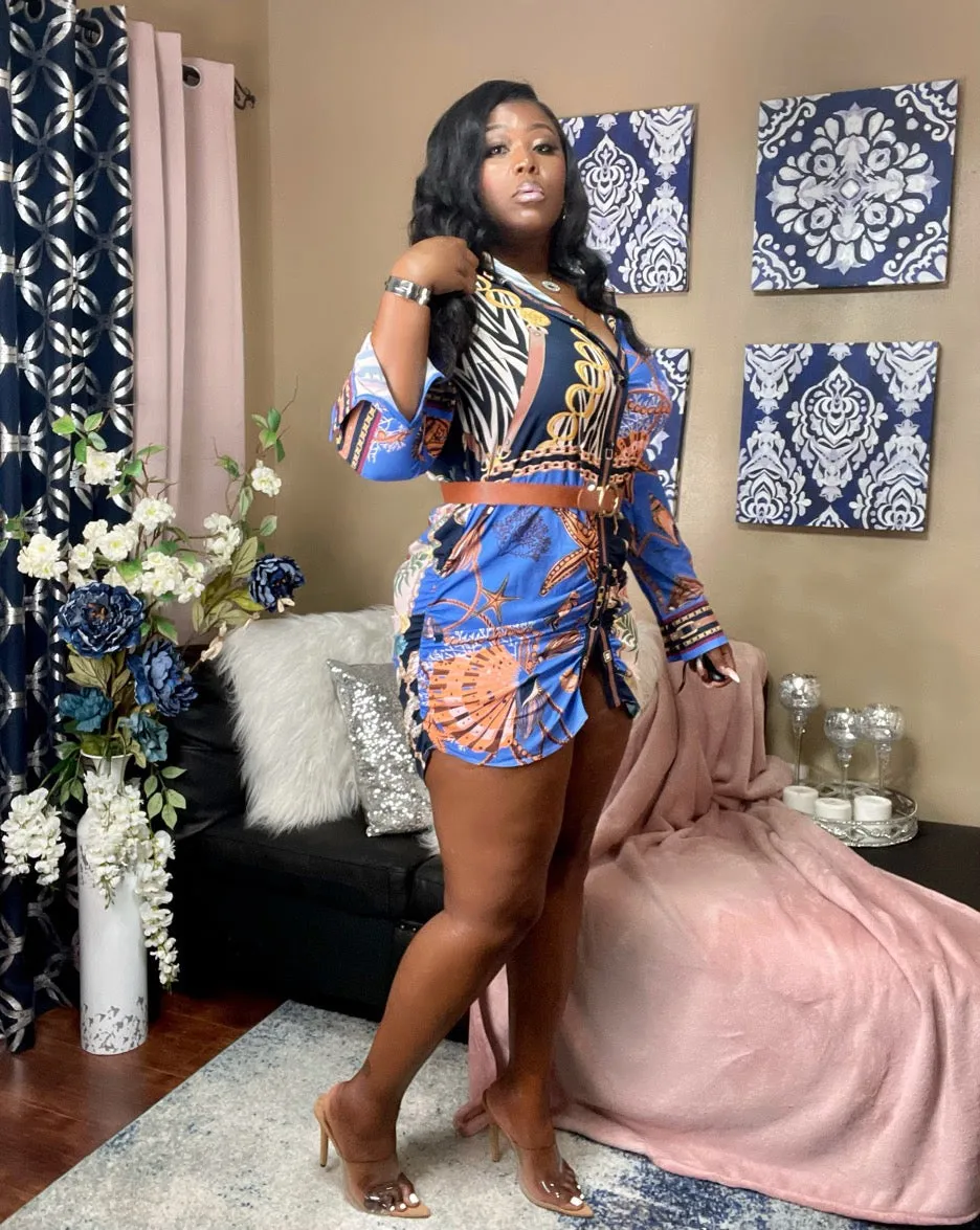 The "Wild Blue" Shirt Dress